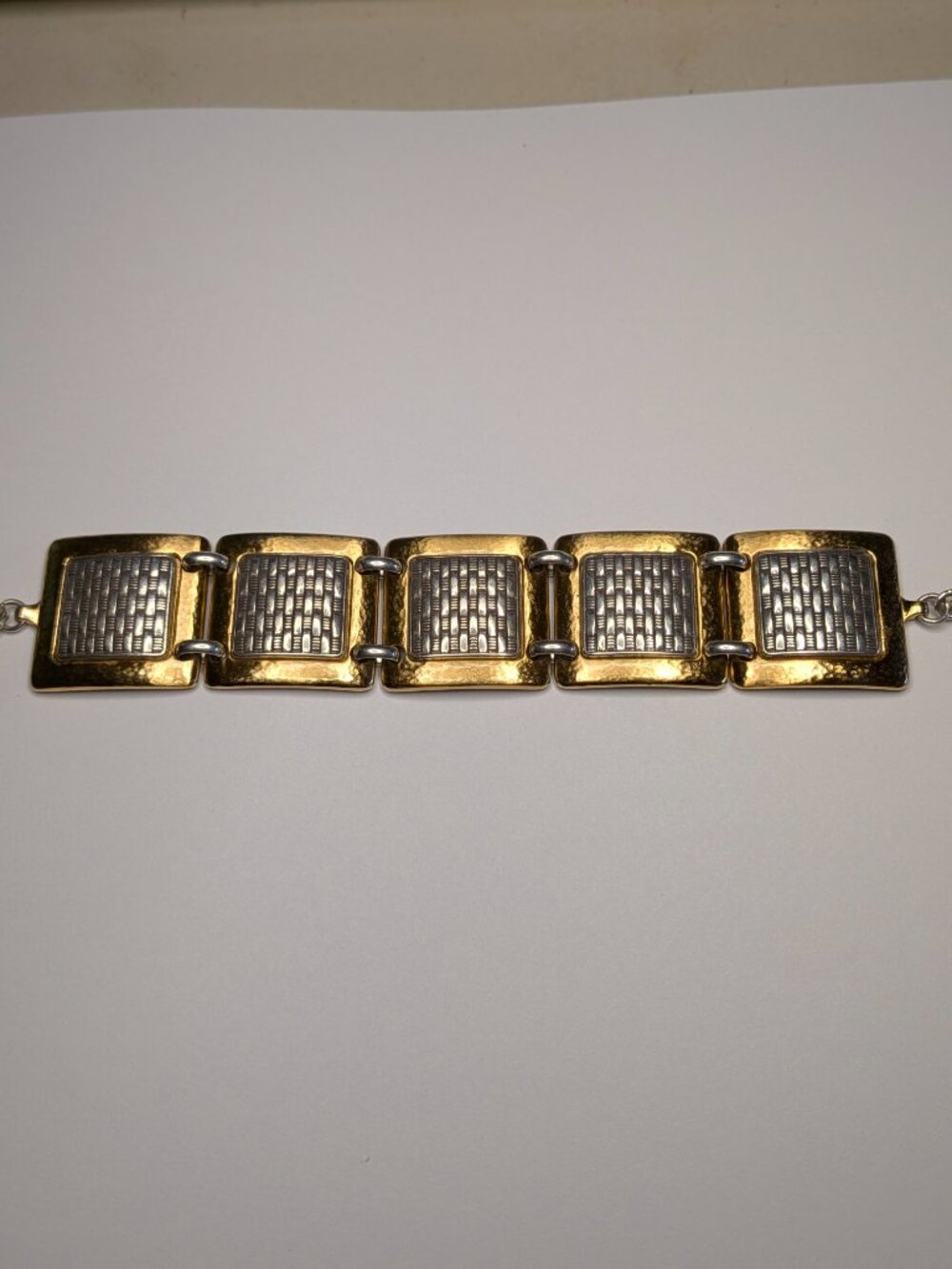 Brighton Contempo Two‑Tone Square Link Bracelet - Picture 2 of 6